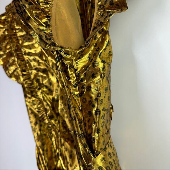 NWOT LoveShackFancy Zoya Gold Ditsy Floral Mini Dress. - Picture 10 of 15